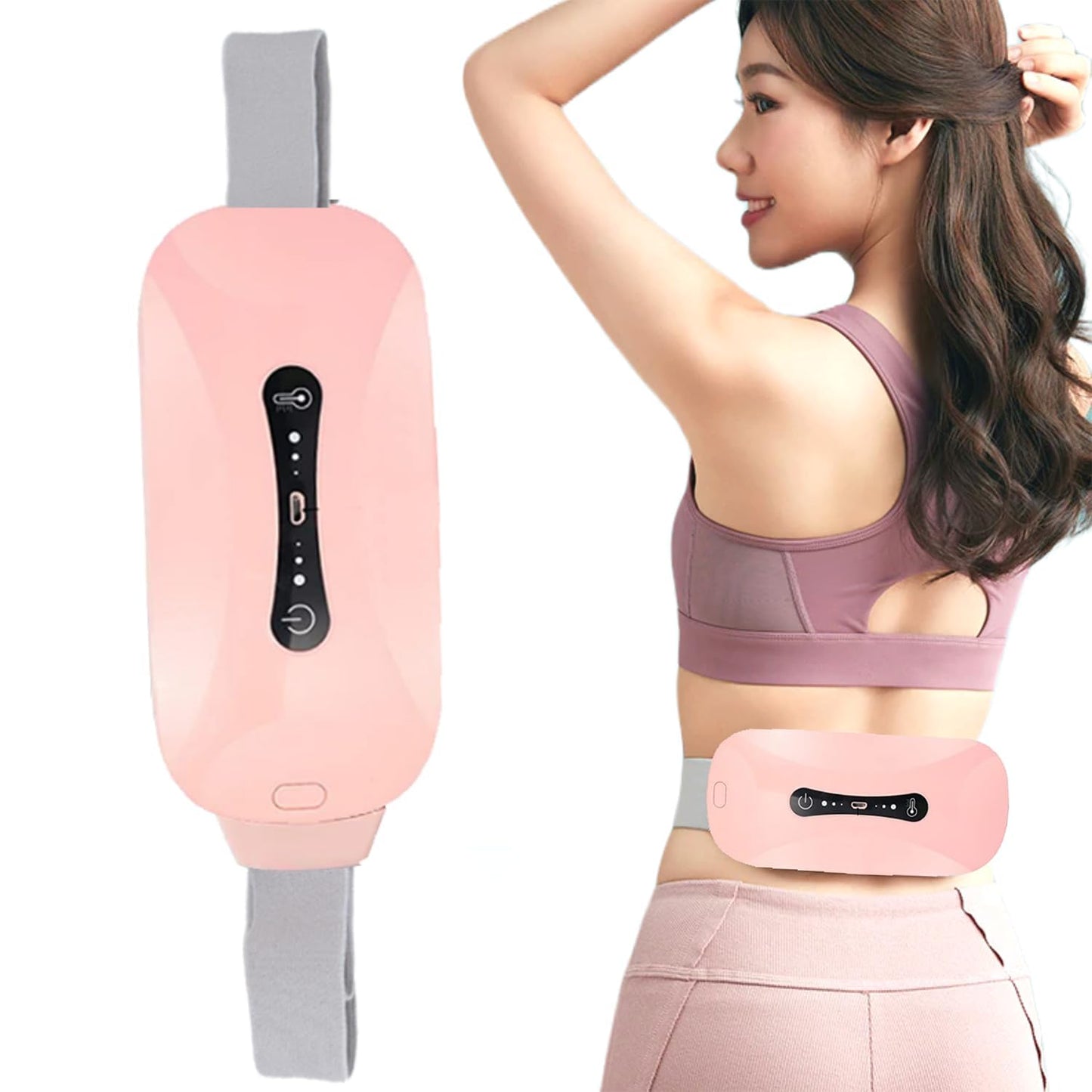 Belt Period Cramp Relief Massager with 3 Speed & 3 Crampfree Massage Modes with Touch Screen Comfortable Soft Fabric & Stretchable Belt