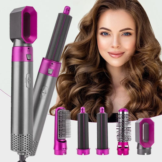 5 In 1 Hot Air Hair Dryer And Curler Tool Set